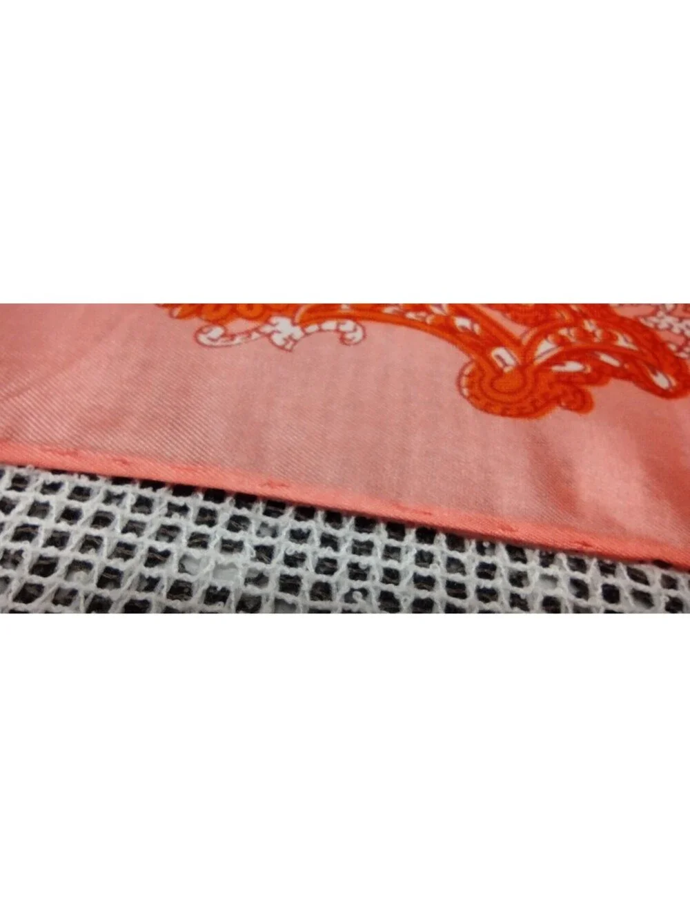 Vintage 60s 70s Boho Orange Paisley Silk Scarf Oblong Wide Hippie Bohemian Style